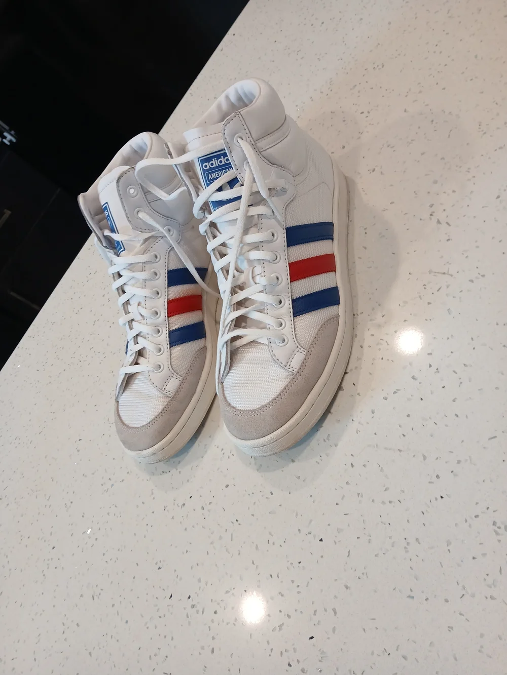 Size 11 - Adidas Americana High White Royal Scarlet